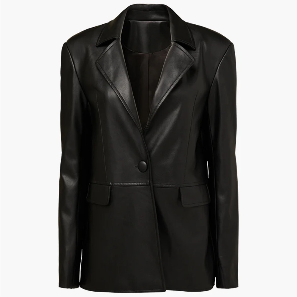 Brand new faux leather blazer